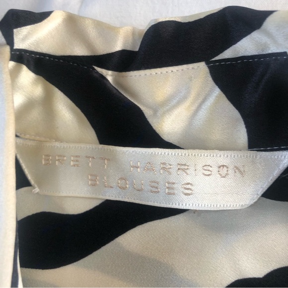 Brett Harrison Blouses Vintage 80s Zebra Print 100%Pure Silk.Women’s Size Small. - Picture 5 of 6